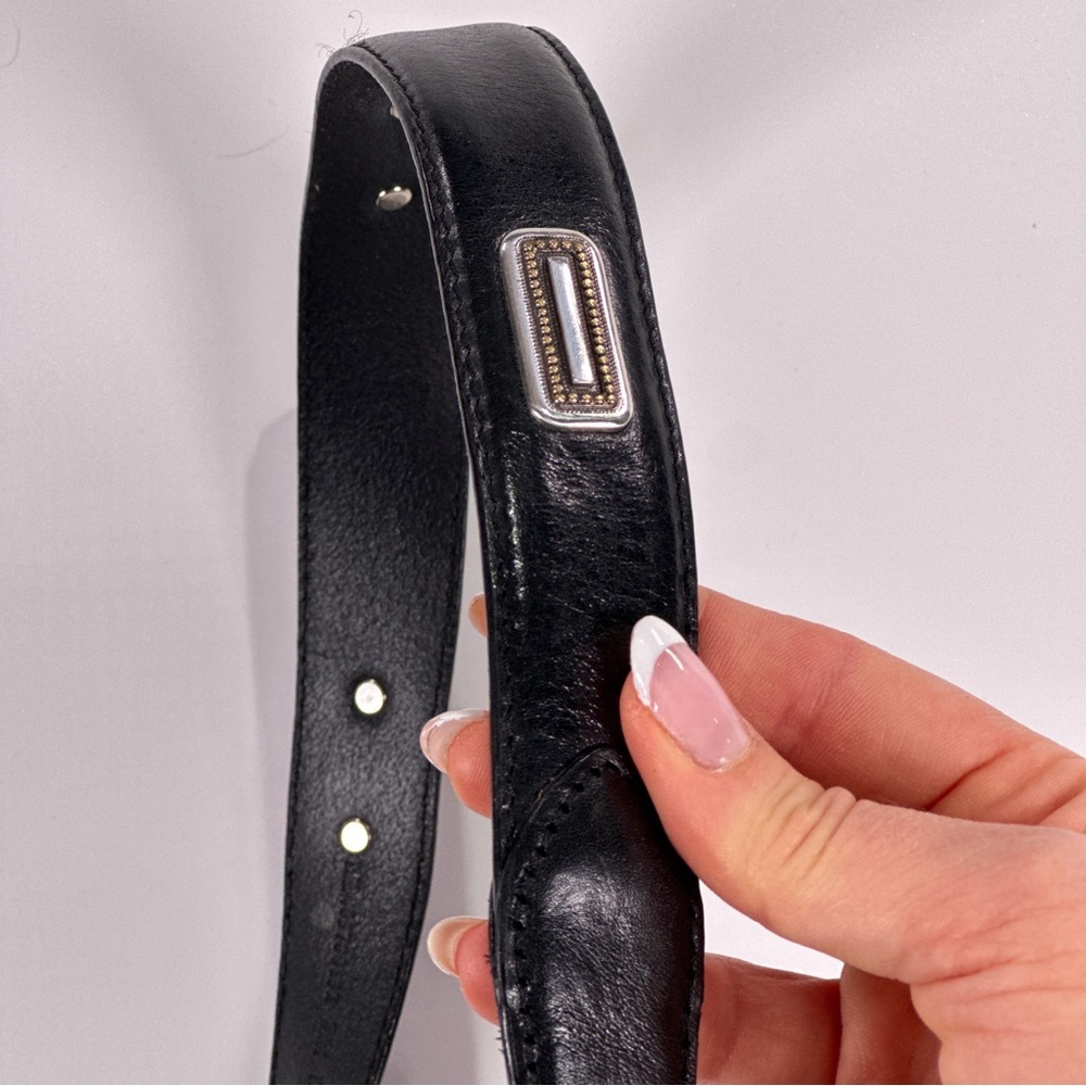 Fossil Mens 1998 Palmer Leather Belt Black Vintage Size L - Picture 5 of 8